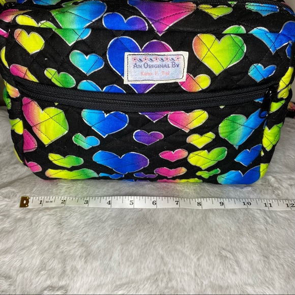Rainbow Heart Print Shoulder Purse-100% Durable Cotton - Picture 6 of 8